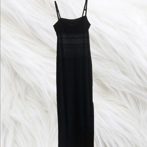 Black velvet floor length maxi dress